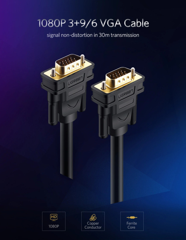 کابل VGA یوگرین مدل VG101-11632 طول ۵ متر