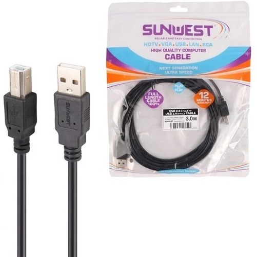 کابل پرینتر سان وست Sunwest طول 3 متر