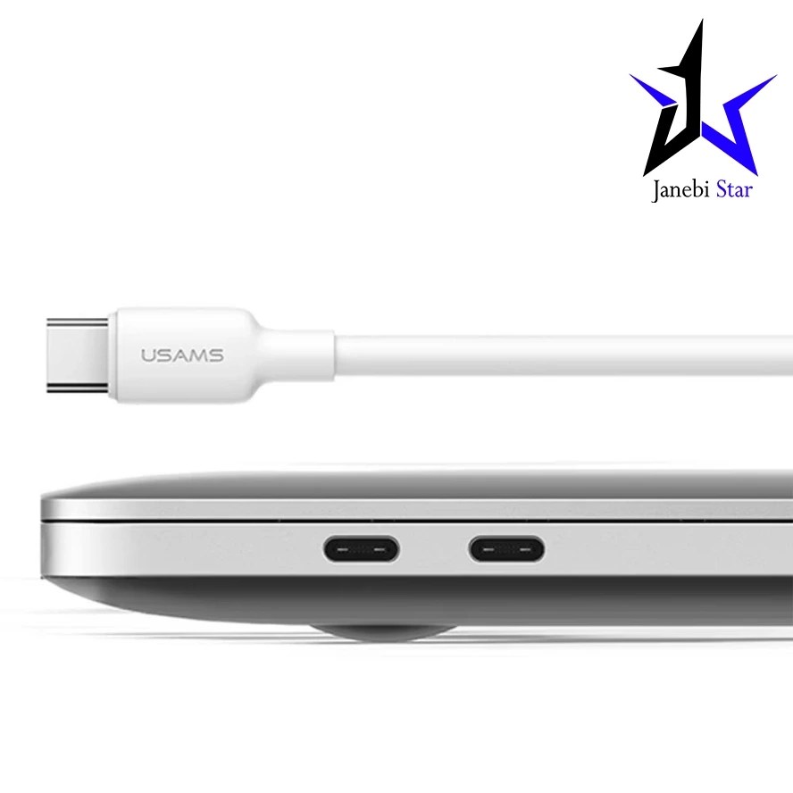 کابل شارژ USB-C to USB-C یوسمز مدل US-SJ625 با طول 50 سانتی‌متر توان 100 وات