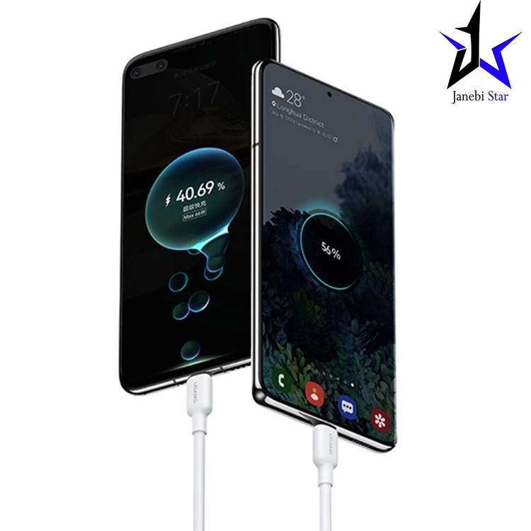 کابل شارژ USB-C to USB-C یوسمز مدل US-SJ625 با طول 50 سانتیمتر توان 100 وات