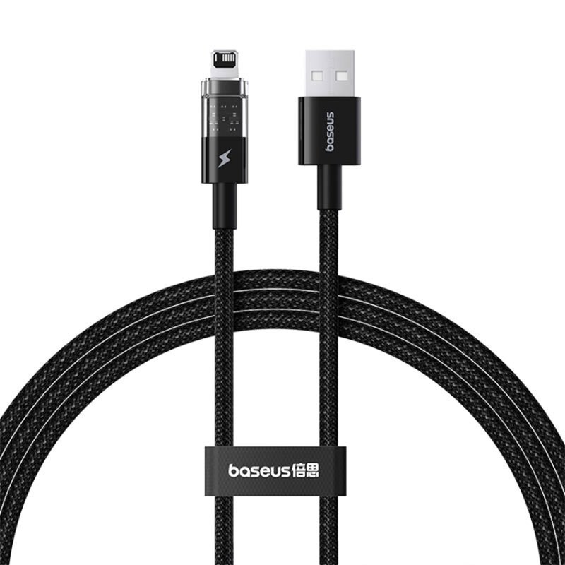 کابل شارژ USB-A to iP باسئوس مدل P10373003111-00 با طول 1متر 2.4 آمپر